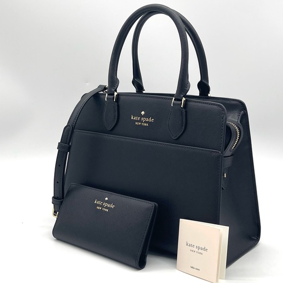 kate spade Handbags - Kate Spade Madison Medium Satchel Crossbody Bag & Slim Bifold Wallet Black
